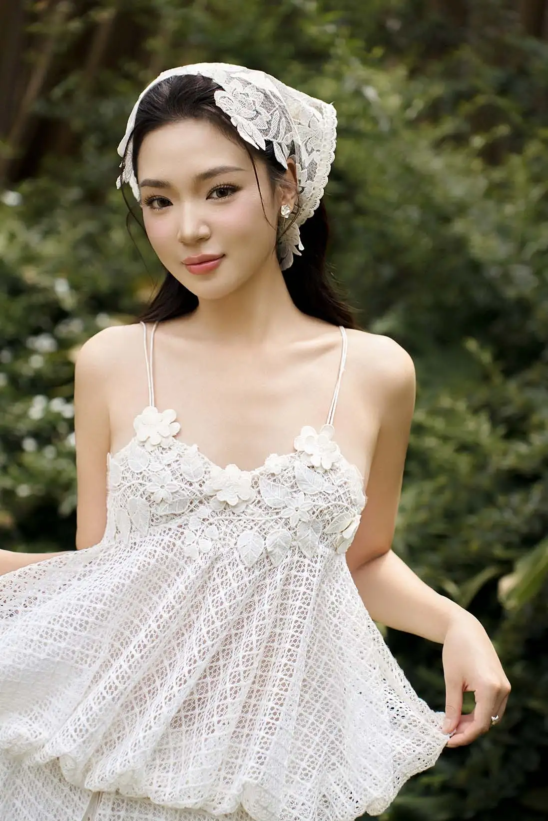 Gardenia Lace – Floral Ruched Set