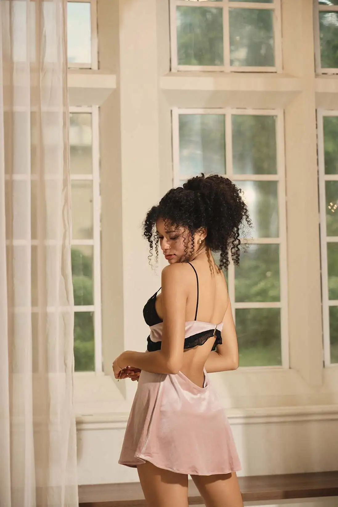 Lyra – Dual Velvet Trim Dress